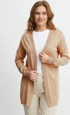 Produktbild von b.young BYMMPIMBAH LONG CARDIGAN - 20811925 Damen Lange Strickjacke Feinstrick Cardigan Longstrickjacke