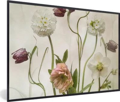 Produktbild von MuchoWow® Gerahmtes Poster Blumen - Frühling - Garten - Stilleben 30x20 cm - Poster mit Schwarzem Bilderrahmen Wandposter Rahmen Foto Bilder - Kunstdruck - Bild-Poster
