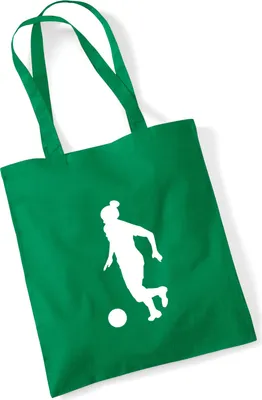 Produktbild von Huuraa Jutebeutel Soccer Fußball 10 Liter Kelly Green Baumwolle Tasche Geschenkidee