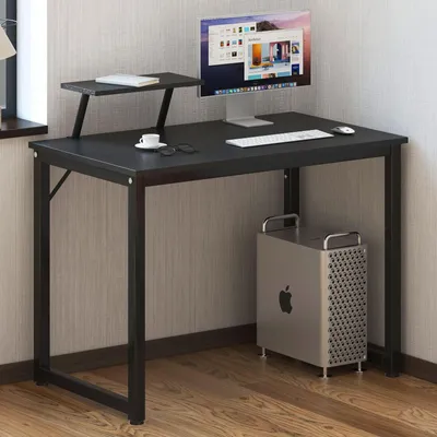 Immagine prodotto di Scrivania per computer, 100 cm, con ripiano portaoggetti, realizzata in legno e metallo
