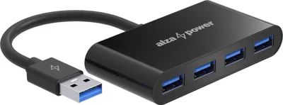 Image de AlzaPower Hub USB USB-A (M) vers 4× USB-A 3.0 (F) noir