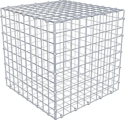 Produktbild von Gabione 50 cm x 50 cm x 50 cm (L x H x T), Maschenweite 5 x 5 cm, Spiralring