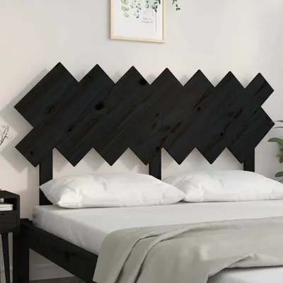 Produktbild von The Living Store Bett-Kopfteil Schwarz 141x3x80,5 cm Massivholz Kiefer
