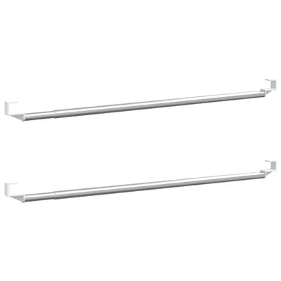 Immagine prodotto di vidaXL Bastoni per tende 2 pz. Bianco e argento 60-105 cm Alluminio