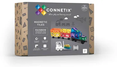 Obrázek produktu pro Connetix Magnetická stavebnice - Transport Rainbow - 50 kusů