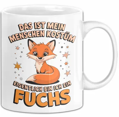 Produktbild von Fuchs Tierliebhaber Tasse Geschenk Lustige Geschenkidee Spruch Eigentlich Bin Ich Ein Fuchs (Weiß)