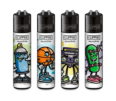Produktbild von Clipper Feuerzeug 4er Set Urban Characters