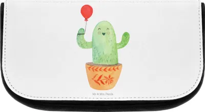 Produktbild von Mr. & Mrs. Panda Organizer Kaktus Luftballon - Weiß - Geschenk, Make-up, Kakteen, Freundin, Neustart, Büro, Schminktasche, Kulturtasche, Ausbildung, Kosmetiktasche