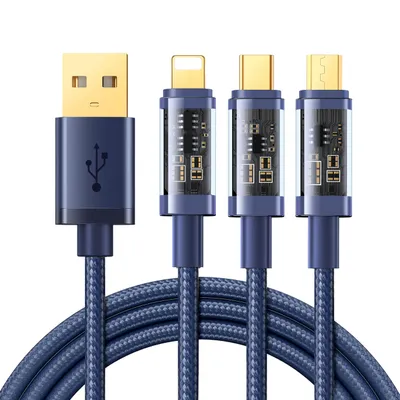 Produktbild von Kabel 3w1 3,5A 1,2m Joyroom S-1T3015A5 (blau)