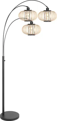 Produktbild von Steinhauer - stehlampe - Sparkled Light - natürlich schwarz - bambus metall - bogenlampe - E27 - 4495ZW