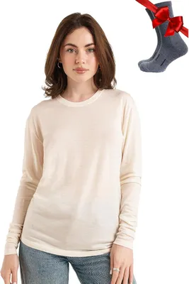 Productafbeelding van Merino shirt dames - 100% merinowol - Lange mouwen - Merino ondergoed