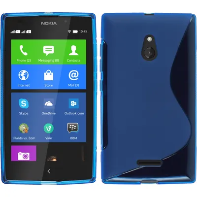 Produktbild von PhoneNatic Case kompatibel mit Nokia XL - blau Silikon Hülle S-Style + 2 Schutzfolien