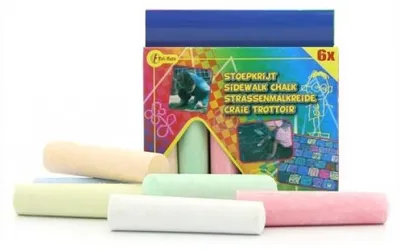 Image de Etui de 6 craies de trottoir couleurs assorties - jeu creatif exterieur