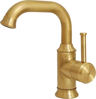 Obrázek produktu pro Koupelnová baterie, starožitný mosazný design, otočná o 360°, jednopáková, s 2 připojovacími hadicemi G3/8, pro koupelnu