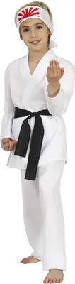 Karateka-Kostüm für Kinder, weiß, Polyester