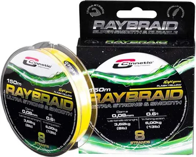 Obrázek produktu pro Cinnetic Raybraid Light Game Flash – pletená šňůra 150 m, žlutá, 0,140 mm, žlutá, 0,140 mm