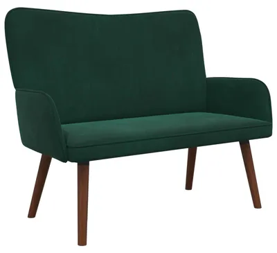 Produktbild von vidaXL 2-Sitzer Sofa Dunkelgrün 115 x 61 x 87 cm Samt (V)