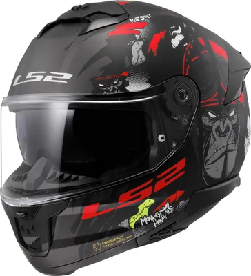 Immagine prodotto di LS2 FF808 Stream II Angry Monkey Helm, nero opaco/rot, XS (53/54)