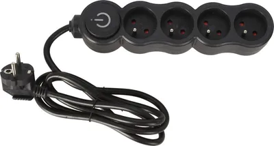 Image de Câble d'extension avec interrupteur, 4 prises, 1,4 m