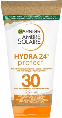 Garnier Ambre Solaire zonnebrandmelk - gezicht en lichaam - SPF 30 met karitéboter - reisformaat 50 ml