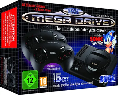 Produktbild von PLAION SEGA Mega Drive Mini, SEGA Mega Drive, Schwarz, 16 Jahr(e), Gamepad, HDMI, USB