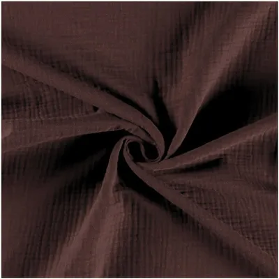 50x130cm Musselin Stoff uni Oeko-Tex zertifiziert Meterware Mulltuch Baumwolle dunkelbraun