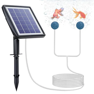 Produktbild von Solar Teichbelüfter mit 2600mAh Akku, Sauerstoffpumpe für Teich & Aquarium, 2 Modi, IPX5 wasserdicht, Solar Luftpumpe für Gartenteich & Fischpflege
