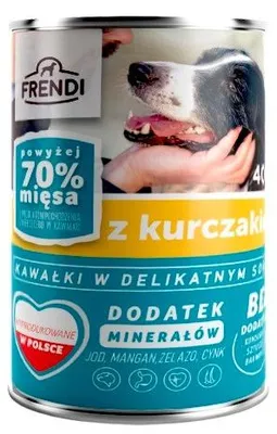Image de FRENDI avec des morceaux de poulet dans une sauce délicate - nourriture humide pour chiens - 400 g