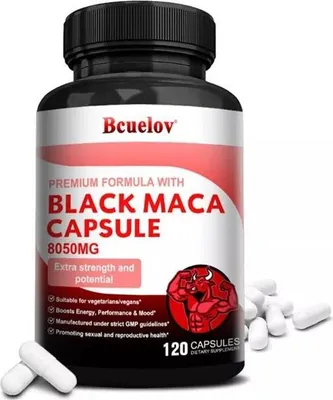 Image de Gélules à la maca noire 8050 mg (120 gélules) Complément alimentaire, énergie, libido, muscles, humeur, endurance