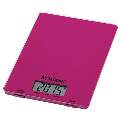 Produktbild von Bomann KW 1515 CB, Elektronische Küchenwaage, 5 kg, 1 g, Violett, Glas, Arbeitsplatte