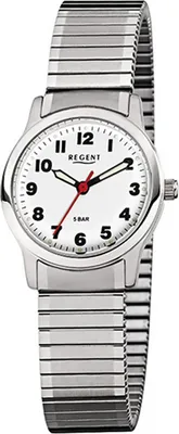 Produktbild von Regent Stahl Damen Uhr F-898 Quarzuhr Armband silber D2URF898