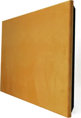 Produktbild von 2er-Pack - Akustikstoff-Samtplatte mit Montagesatz "CINEMATIC" | 50 x 50 x 5 cm | Farbe: (Gelb, Dicke: 53 mm)
