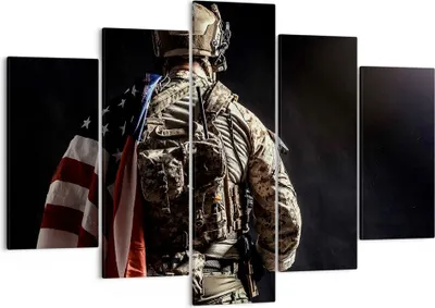 Produktbild von Bild auf Leinwand - Leinwandbild - Soldat Armee - 150x100cm - Wand Bild - Wanddeko - Wandbilder - Leinwanddruck - Bilder - Kunstdruck - Wanddekoration - Leinwand bilder - Wandkunst - EA150x100-4064