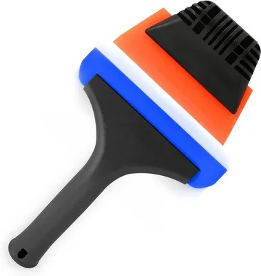 Produktbild von Famanu Silikon Fensterwischer Set (15,6 cm und 12,4 cm) - Blau/Orange