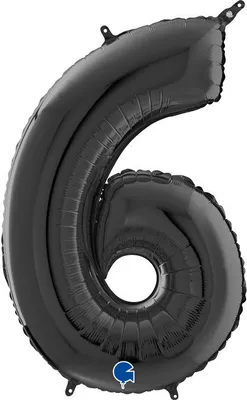 Zdjęcie produktu dla Balon Foliowy Cyfra 6 Czarny, 66 cm Grabo