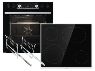 Obrázek produktu pro Gorenje Sada sporáků černá Sada 4 vestavných sporáků + sklokeramická deska