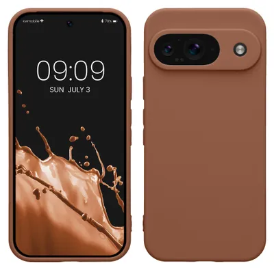 Produktbild von kwmobile Handyhülle für Google Pixel 9 Hülle - weiches Handy Silikon Case - Schutzhülle Cover - Mokka
