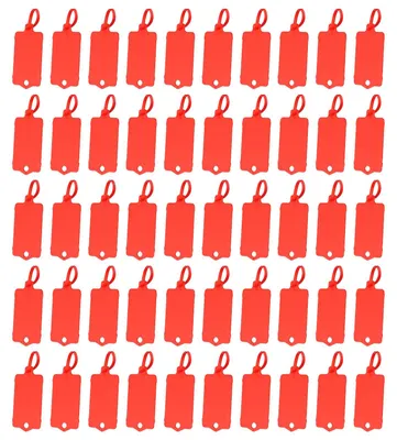 Kunststoff-Anhänger, 50 Stück, wasserdicht, rot, 63x37 mm