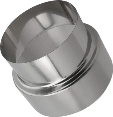 Produktbild von Reduzierstück aus hitzebeständigem Edelstahl für Schornsteine und Kanäle, nahtlose Verbindung von 120 mm auf 100 mm