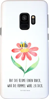 Produktbild von Mr. & Mrs. Panda Samsung Galaxy S9 Handyhülle Hummel Blume - Weiß - Geschenk, Natur, Wespe, Cover, Handy Schutzhülle, Hülle, Hummeln, Biene, Lustige Sprüche, Case