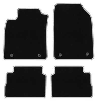 Produktbild von Fußmatten Velours Schwarz/Silber für Opel Vectra C 2002-2008 Set 4-tlg
