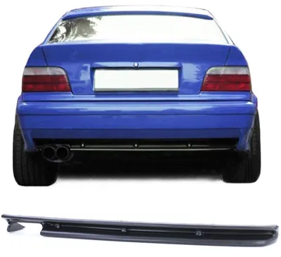 Productafbeelding van Diffusor, zwart, voor BMW 3-serie E36 (1990-1999), achterdiffusor, dubbele uitlaat, links