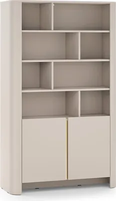 Immagine prodotto di Libreria, cashmere, 103 x 39 x 160 cm | Mobili moderni con bordi arrotondati