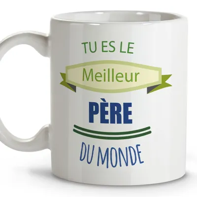 Keramikbecher 330 ml mit Spruch – Geschenkidee für Vater
