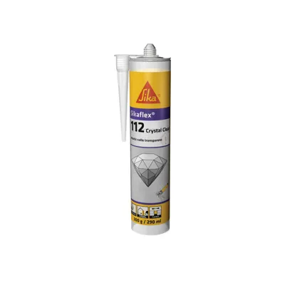 Zdjęcie produktu dla SIKA Sikaflex-112 Krystalicznie przezroczysty klej mastyksowy - Przezroczysty - 617930