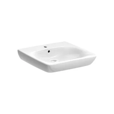 Produktbild von Geberit Waschtisch RENOVA COMFORT 550 x 550 mm, barrierefrei, mit Hahnloch, mit Überlauf weiß