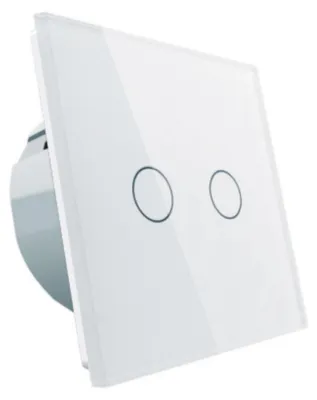 Produktbild von LIVOLO Doppelschalter monostabil weiß für Fibaro