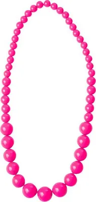 Immagine prodotto di collana di perline anni '80 rosa neon - taglia unica