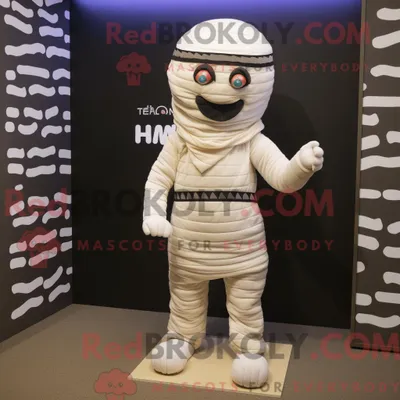 Productafbeelding van Mummie-mascottekostuum REDBROKOLY gekleed met een legging en hoofdbanden
