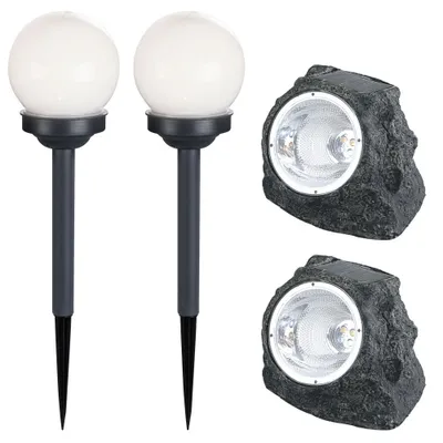 Produktbild von 4er Set LED Solarleuchten in verschiedenen Designs